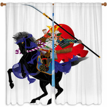 Samurai-style image illustration Window Curtains 63445663