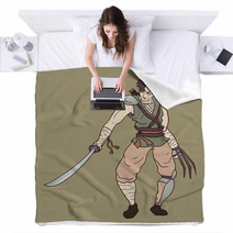 Samurai Warrior Blankets 85394418