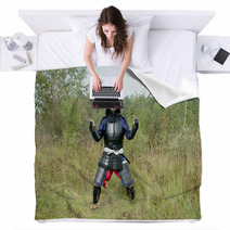 Samurai With Two Swords Blankets 44465588