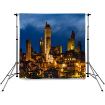San Gimignano Night, Tuscany Backdrops 53138415