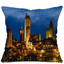 San Gimignano Night, Tuscany Pillows 53138415