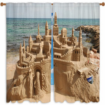 Sandcastle On The Beach Window Curtains 4800003