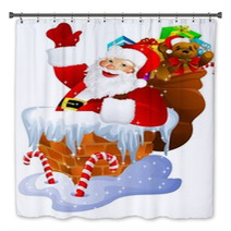 Santa Claus In Chimney Bath Decor 5644758