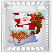 Santa Claus In Chimney Nursery Decor 5644758