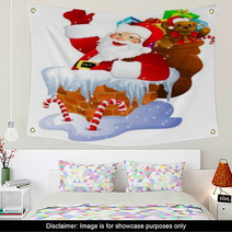 Santa Claus In Chimney Wall Art 5644758
