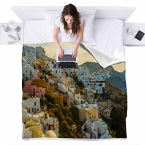Santorini,Greece Blankets 65457859