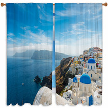 Santorini,Greece Window Curtains 65457672