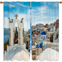 Santorini,Greece Window Curtains 65457690