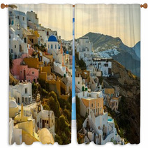 Santorini,Greece Window Curtains 65457859