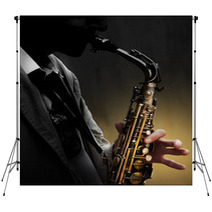 Saxophone In Shadow Backdrops 55226944