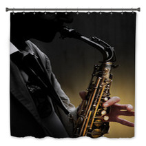 Saxophone In Shadow Bath Decor 55226944
