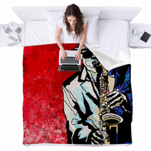 Saxophone Player Blankets 59719802