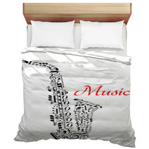 Saxophone With Musical Notes Bedding 67468918