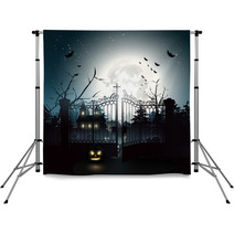Scary Graveyard In The Woods Backdrops 68390247