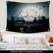 Scary Graveyard In The Woods Wall Art 68390247