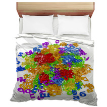 Scattered Letters On White Background Bedding 67047852