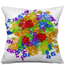 Scattered Letters On White Background Pillows 67047852