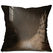 Scenery In The Village Barn Studio Pillows 58067625