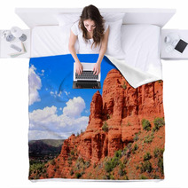 Scenic Red Cliffs At Sedona, Arizona, USA Blankets 62506749