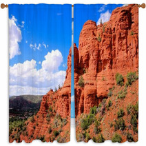 Scenic Red Cliffs At Sedona, Arizona, USA Window Curtains 62506749