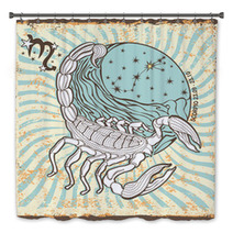 Scorpio Zodiac Sign.Vintage Horoscope Card Bath Decor 64811753