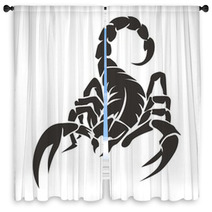 Scorpion Black Window Curtains 97233007