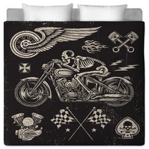 Scratchboard Motorcycle Elements Bedding 132084225