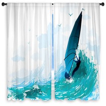 Sea Landscape Window Curtains 9052480