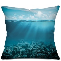 Sea Or Ocean Underwater Deep Nature Background Pillows 79824432