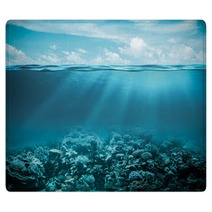 Sea Or Ocean Underwater Deep Nature Background Rugs 79824432