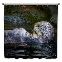 Sea Otter Feeding Bath Decor 100616814
