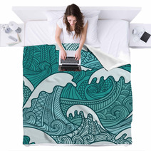 Sea Seamless Pattern Blankets 50985097