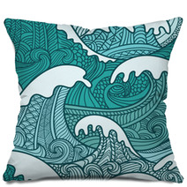 Sea Seamless Pattern Pillows 50985097