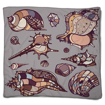 Sea Shells Set. Blankets 67400343