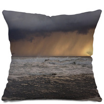 Sea Storm At Sunset Pillows 67887436