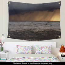 Sea Storm At Sunset Wall Art 67887436