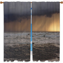 Sea Storm At Sunset Window Curtains 67887436