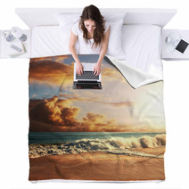 Sea Sunset Blankets 52249270