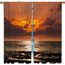 Sea Sunset Window Curtains 48584739