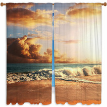 Sea Sunset Window Curtains 52249270