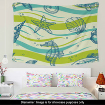 Sea Vector Pattern Wall Art 43461629