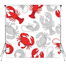 Seafood. Lobster, Crab And Prawn Backdrops 80477598