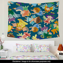 Seamless Angel Pattern Wall Art 29061764