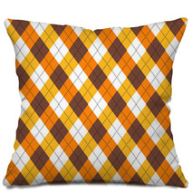 Seamless Autumn Argyle Repeating Pattern Pillows 71140839