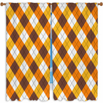 Seamless Autumn Argyle Repeating Pattern Window Curtains 71140839