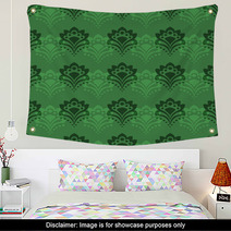 Seamless Background - Emerald Flowers Wall Art 41843826