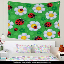 Seamless Background Flower Theme 2 Wall Art 48425823