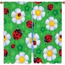 Seamless Background Flower Theme 2 Window Curtains 48425823
