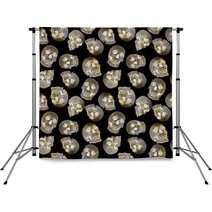 Seamless Background From Human Skulls Backdrops 70384080