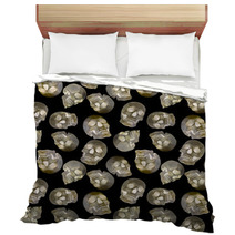 Seamless Background From Human Skulls Bedding 70384080
